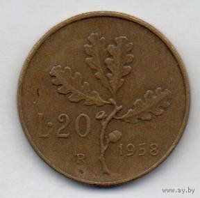 ИТАЛЬЯНСКАЯ РЕСПУБЛИКА. 20 ЛИР 1958