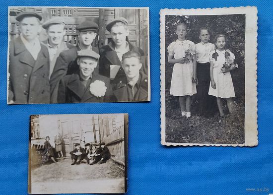 3 фото детей и подростков 1950-х. 6х9 см (макс). Цена за все