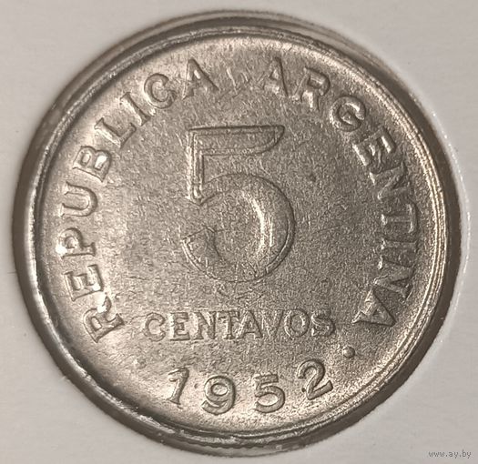 Шалёны распродаж! 5 Сентаво Аргентина 1952. В холдере