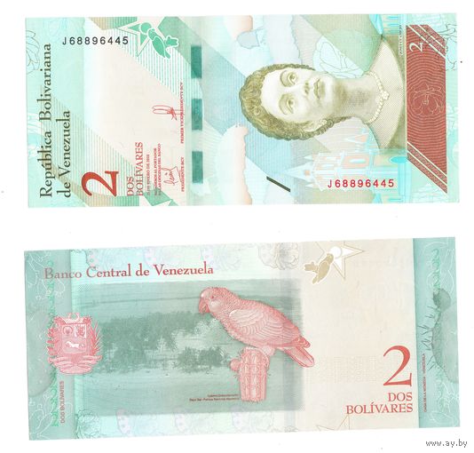 Венесуэла 2 боливара 2018 год серия J