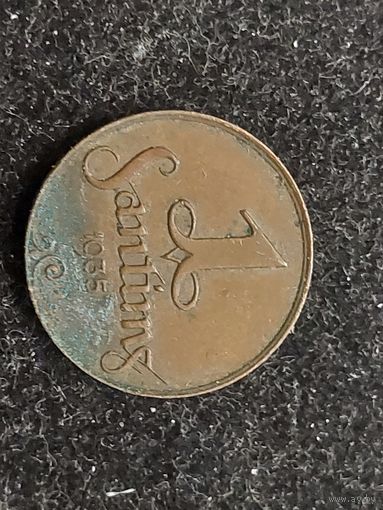 1 сантим латаия 1935