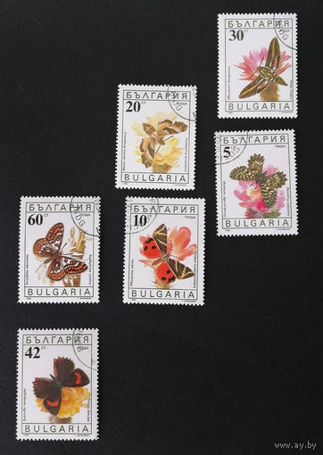 Болгария 1990 г. Бабочки. Насекомые. Фауна, полная серия из 6 марок #0126-Ф1P25