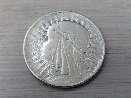 Монета 5 злотых 1933 года. Ядвига. Польша. Серебро.