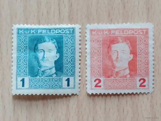 АВСТРО-ВЕНГРИЯ 1917 ПМВ ФЕЛЬДПОЧТА КАЙЗЕР КАРЛ I, MLH, MHG.