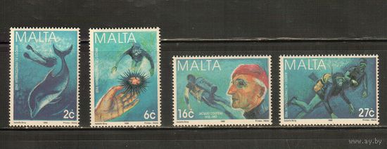 Мальта-1998(Мих.1043-1046) , ** , Морская Фауна, Водолазы (полная серия)