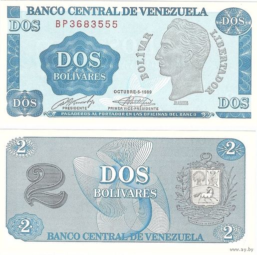 Венесуэла 2 боливара образца 1989 года UNC p69