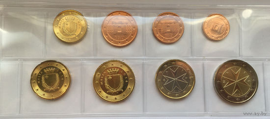 Мальта набор 1, 2, 5, 10, 20, 50 евроцентов, 1, 2 евро 2014 тираж 25000