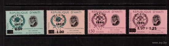 Гаити-1968 (Мих.931-934) **  , Спорт,  футбол, ОИ-1968