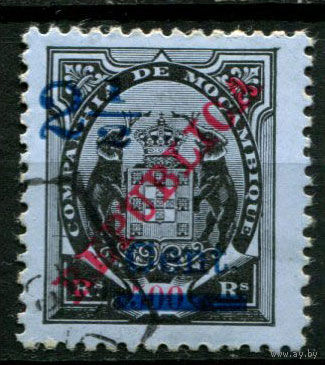 Португальские колонии - Мозамбик (Comp de Mocambique) - 1918 - Надпечатка нового номинала 2 1/2C на 500R - [Mi.131] - 1 марка. Гашеная.  (Лот 104BE)