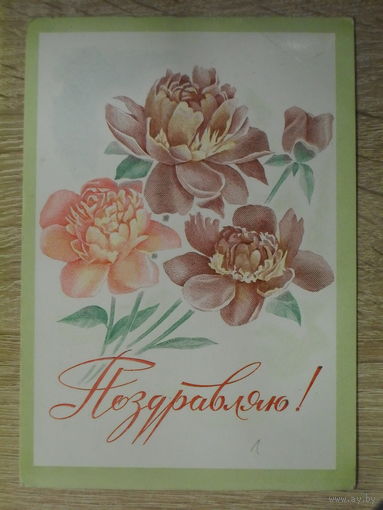 ПОДПИСАННАЯ ОТКРЫТКА СССР. "ПОЗДРАВЛЯЮ". ХУД. Ю. ЛУКЬЯНОВ. 1976 ГОД.