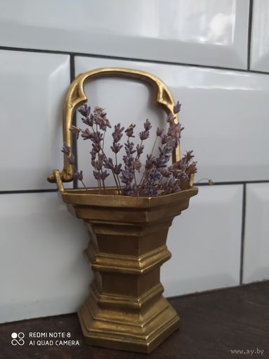 Кашпо подвесное тяжёлое бронза