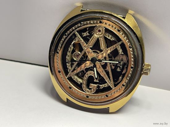 Часы скелетон Masonic,масонские эксклюзив.Старт с рубля.