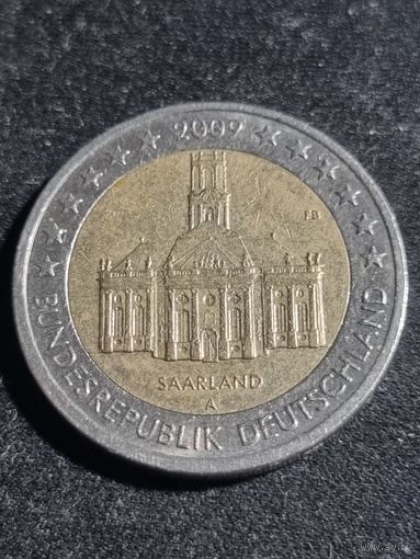 Германия 2 евро 2009 Саар А