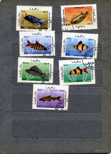 АФГАНИСТАН, 1986  РЫБЫ,   серия  7м   гашен