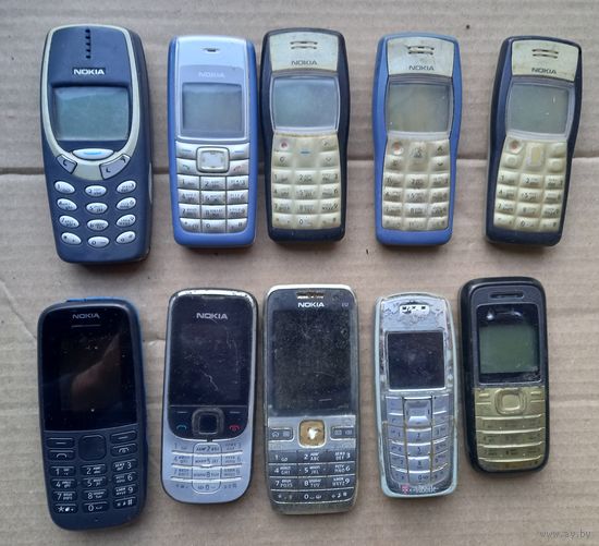 Мобильные телефоны NOKIA кнопочные 10 штук