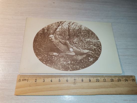 Почтовая карточка, фотография с изображением военнослужащего, до 1917 года.