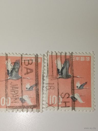 Япония 1968 год Красноголовый журавль