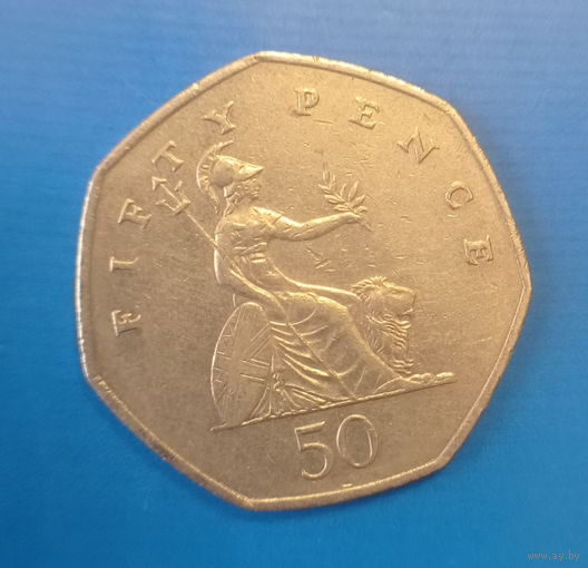 Великобритания 50 пенсов 1997 год королева Елизавета II