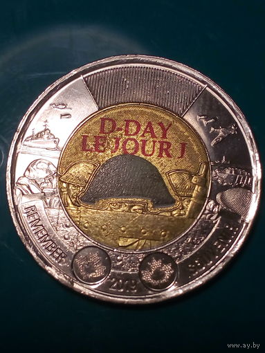 2 доллора Канада 2019 .. высадка..