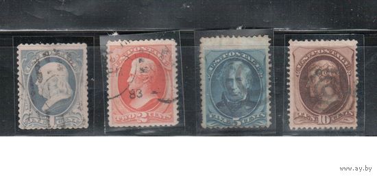 США-1879, (Скотт.182-187), гаш. , Стандарт, Президенты,