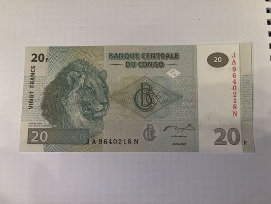 Бона 20 франков Конго