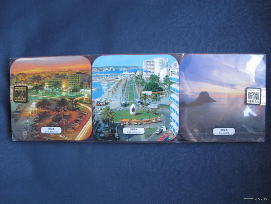 6 подставок под чашки и бокалы, Ибица