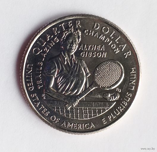 США. 25 центов 2025 г. Алтея Гибсон. Монетный двор D