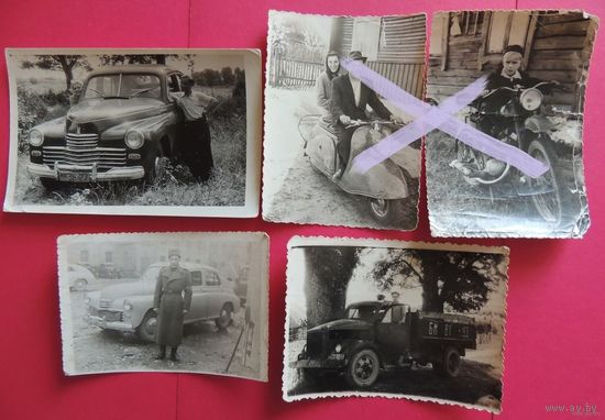 Фото "Авто и мото", 3 шт., 1940-1950-е гг.