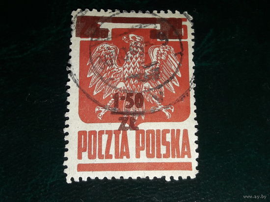 Польша 1945 Герб. Надпечатка