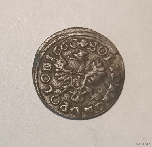 Боратини и Корона! 1660 Уяздов, перебитая N на Rev. Малый портрет. Редкая