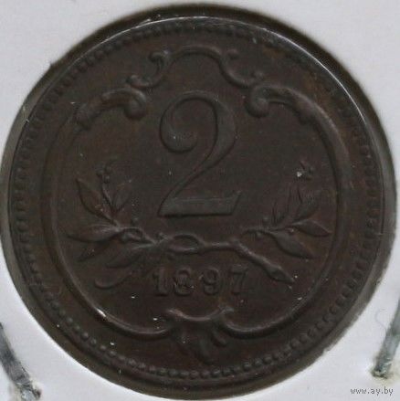 Австрия 2 геллера 1897 год