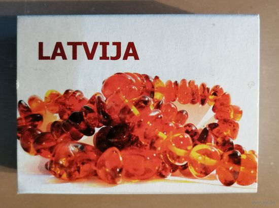 Латвия, города на спичечных коробках, ЯНТАРЬ, 7 х 5 х 2 см, спички