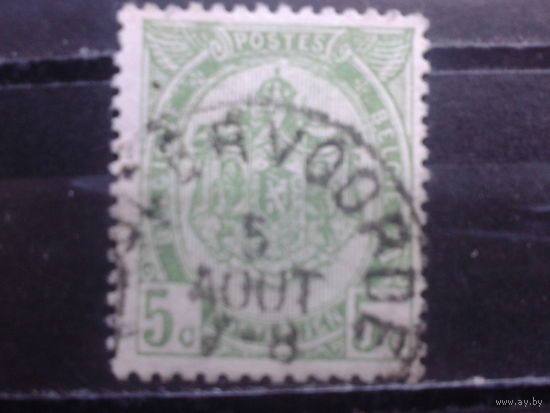 Бельгия 1893 Стандарт, герб  5 сантимов