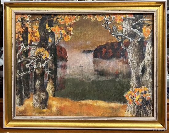 Ландарский Р.Е "Моя Беларусь". Холст, масло, картон. Размер 37х50 см.