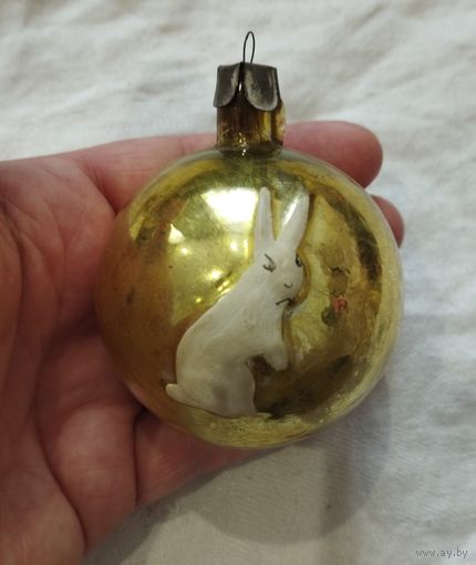 Ёлочная игрушка шар толстые стекло