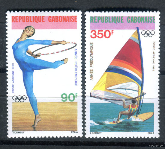 Габон - 1983г. - Летние Олимпийские игры. Авиапочта - полная серия, MNH [Mi 848-849] - 2 марки