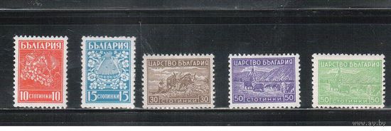 Болгария-1940, (Мих.407-411),  ** ( 1 м - *)  , Стандарт, Сельское хозяйство , Фауна, (полная серия)