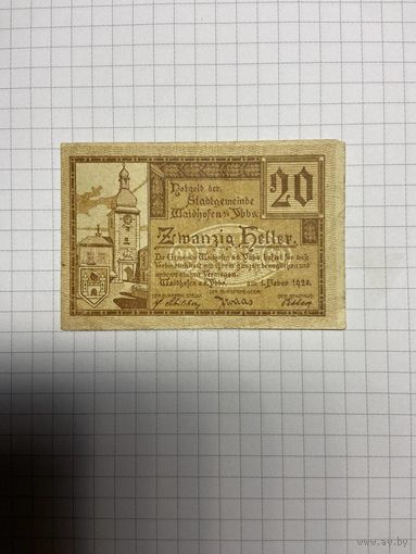 20 геллеров (нотгельды) Австрия.-2412