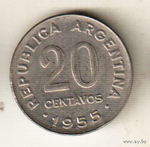 Аргентина 20 сентаво 1955
