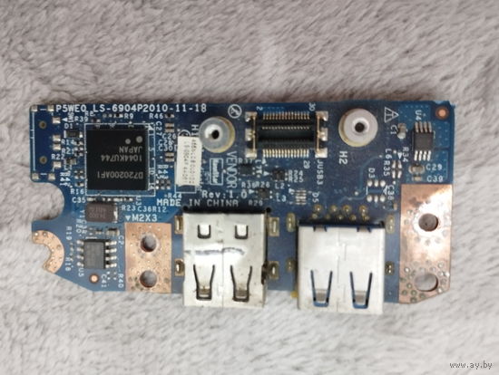 Плата USB-разъемов P5WE0 LS-6904P для ноутбука Acer Aspire 5750G б/у.