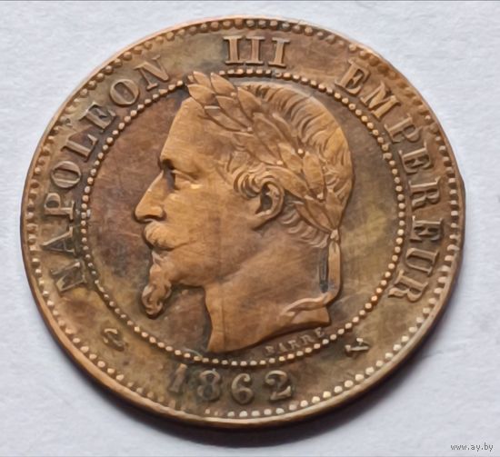 Франция. 5 сантимов 1862 года.