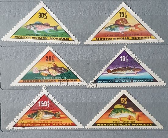 Монголия рыбы 6шт