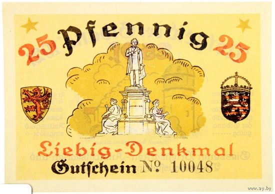 РАСПРОДАЖА!!! - ГЕРМАНИЯ ГИБАНА (ГИССЕН) 25 пфеннигов 1921 год - UNC!
