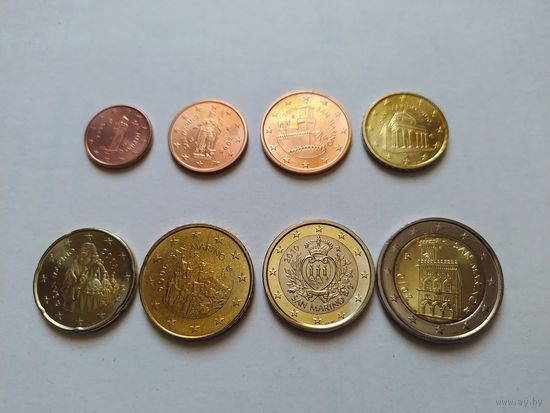 Сан-Марино набор монет евро (8 штук), UNC)