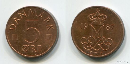 Дания. 5 эре (1987, XF)