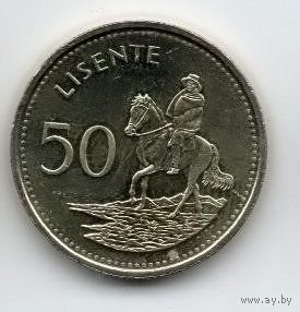 КОРОЛЕВСТВО  ЛЕСОТО 50 ЛИСЕНТЕ 2018. UNC. ВСАДНИК НА ЛОШАДИ