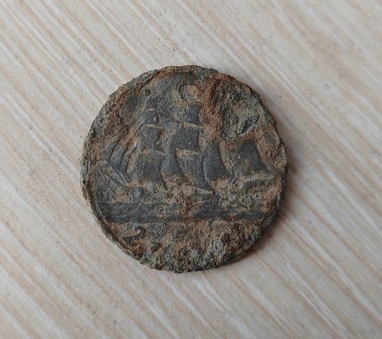 2 злотых "кораблик". Фальшак. В ущерб обращению.