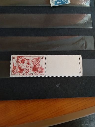 1945 Франция в память освобождения Эльзаса война чистая клей MNH** выпускалась одиночкой с купоном (3-10)