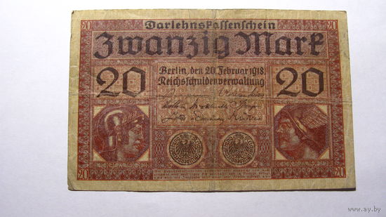 Германия Ro55. 20 марок 1918 г.