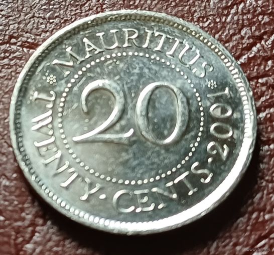 Маврикий 20 центов, 2001    ( 1-2-6 )